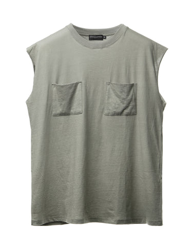 Sage Dual Pocket Sleeveless Tee